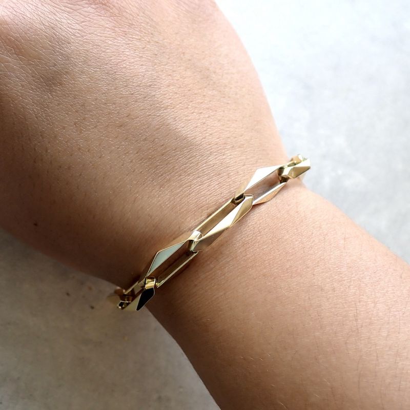Image 2 of Solid gold closed forever bracelet | 21 cm