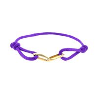 Forever Knots® Handmade Purple Satin Bracelet with Gold Link