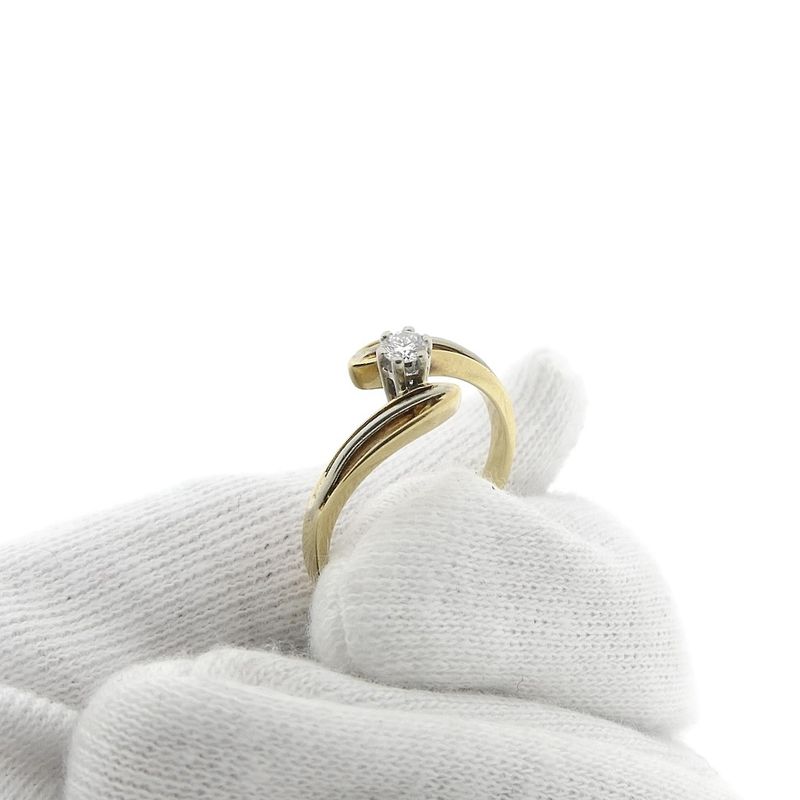 Image 7 of Two-tone gold solitaire ring with diamond | 0.15 ct.