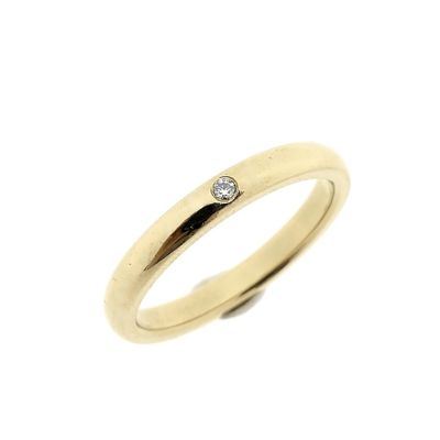 Gold solitaire ring with diamond | Tiffany & Co; By Elsa Peretti Image 1 of Gold solitaire ring with diamond | Tiffany & Co; By Elsa Peretti