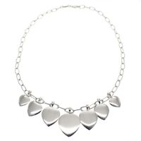 Silver anchor link necklace with hearts; ESPRIT