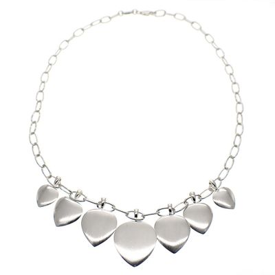 Image 1 of Silver anchor link necklace with hearts; ESPRIT