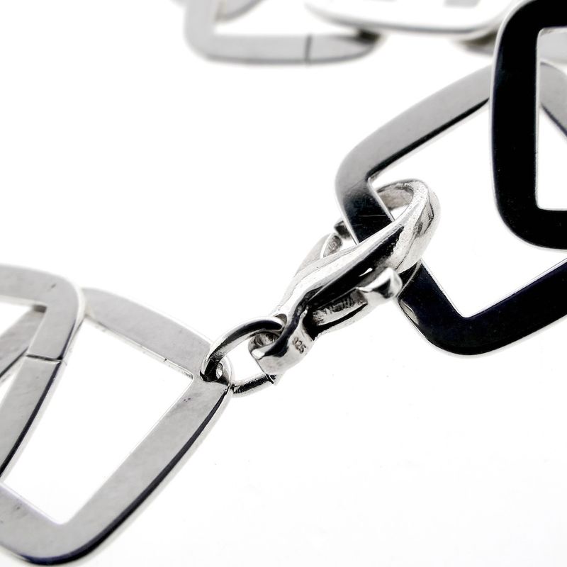 Image 4 of Silver fantasy link necklace; Carré | 47 cm