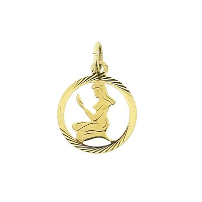 Image 1 of Gold zodiac sign pendant; Virgo