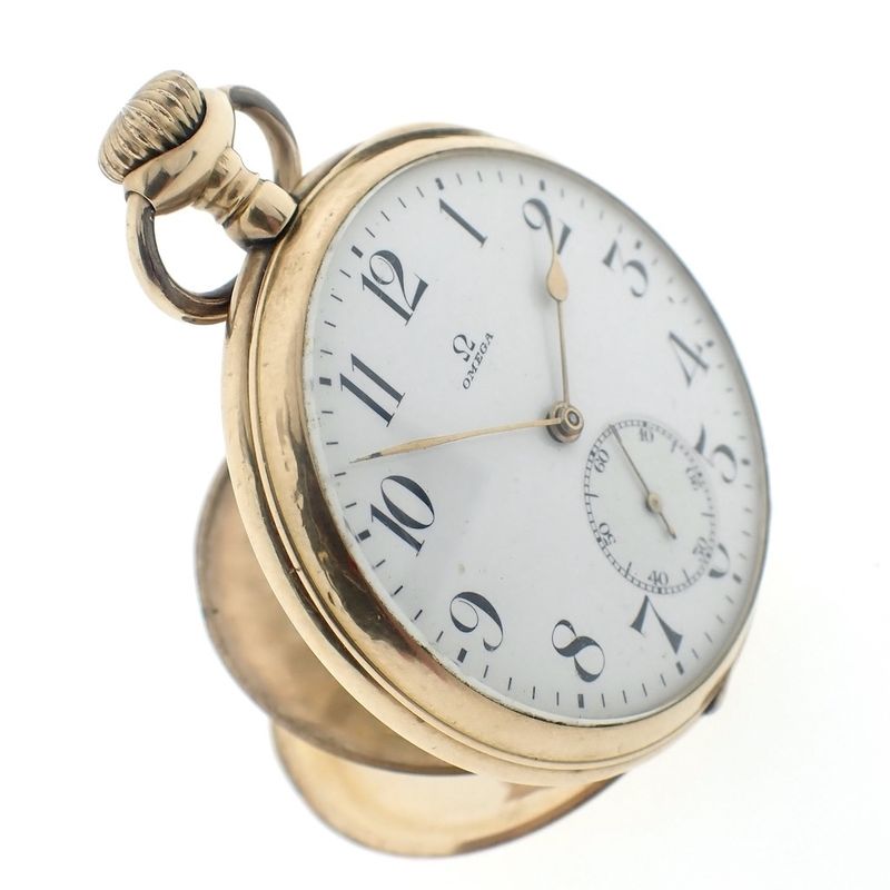 Image 12 of Omega; Antique 18k gold pocket watch
