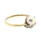 Image 7 of Gold ring with pearl and diamond | 0.03 ct.