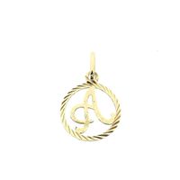 Two-tone gold pendant with letter A