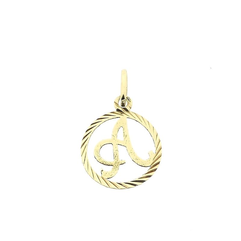 Image 1 of Two-tone gold pendant with letter A