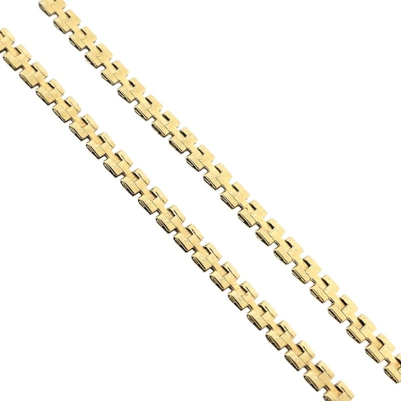 Image 3 of Gold fantasy link necklace with fixed pendant and cultured pearls