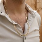 Image 9 of Two-tone gold men's necklace with diamonds