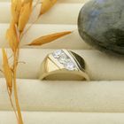 Image 7 of Two-tone gold ring with diamonds; 0.90 ct.