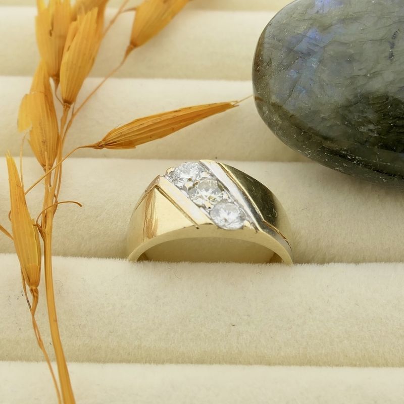 Image 7 of Two-tone gold ring with diamonds; 0.90 ct.