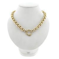 Gouden jasseronschakel collier | 46 cm