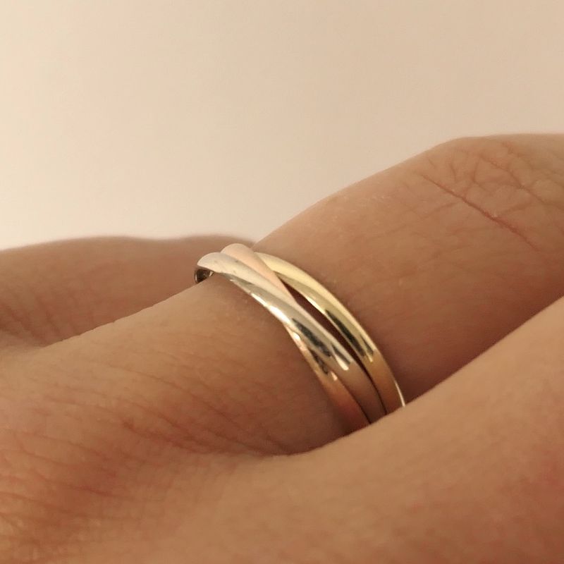 Image 6 of Tricolor gold trinity ring