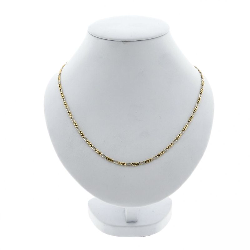 Image 4 of Two-tone gold Figaro link chain