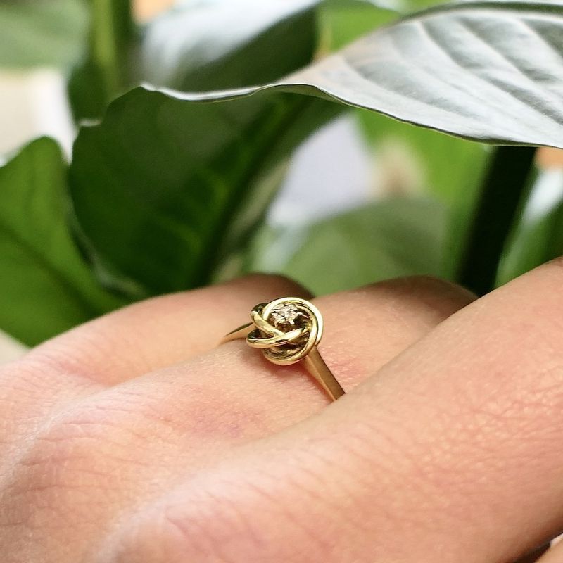 Image 2 of Golden fantasy ring with diamond | 0.01 ct.