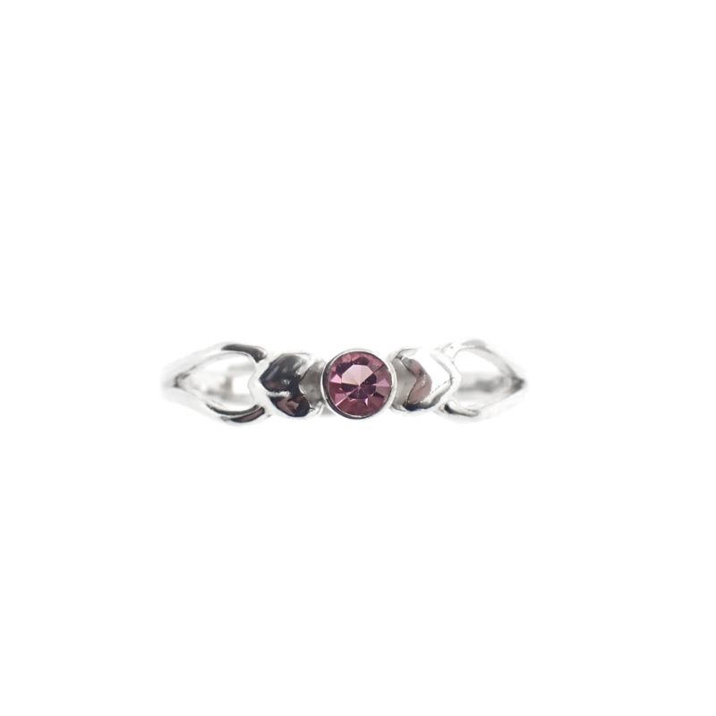 Image 3 of Silver ring with pink zirconia stone
