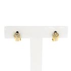 Image 1 of Bicolor gold stud earrings with diamonds; 0.03 ct.