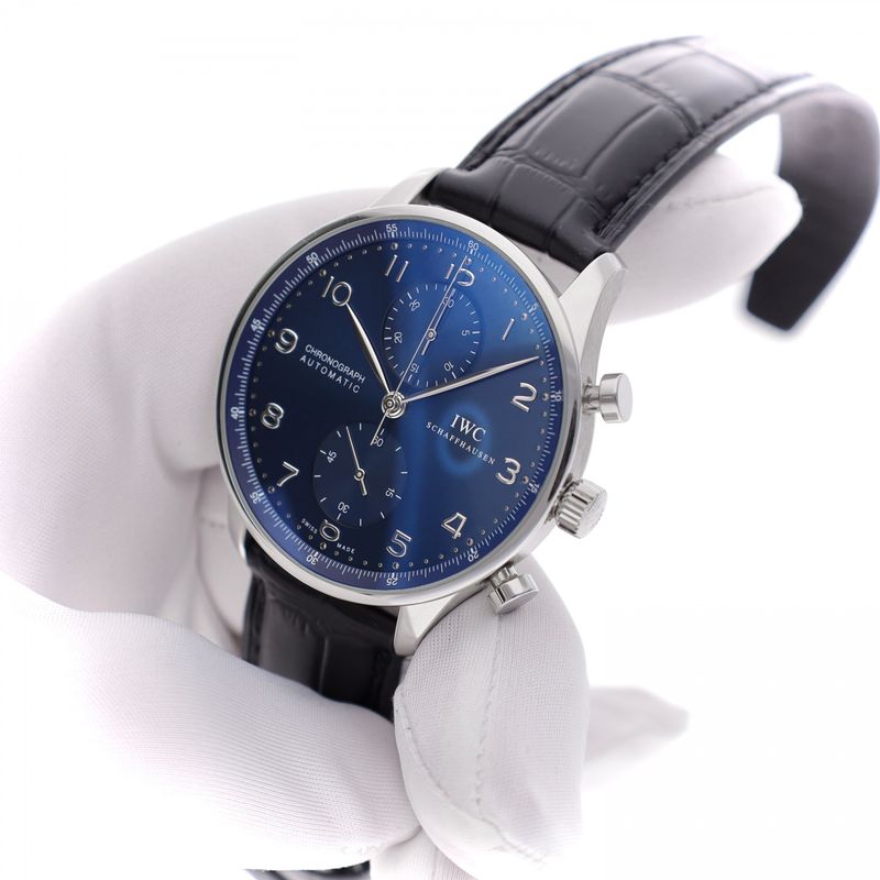 Image 3 of IWC Portuguese Chronograph 'Blue' IW371491; Automatic Men's Watch