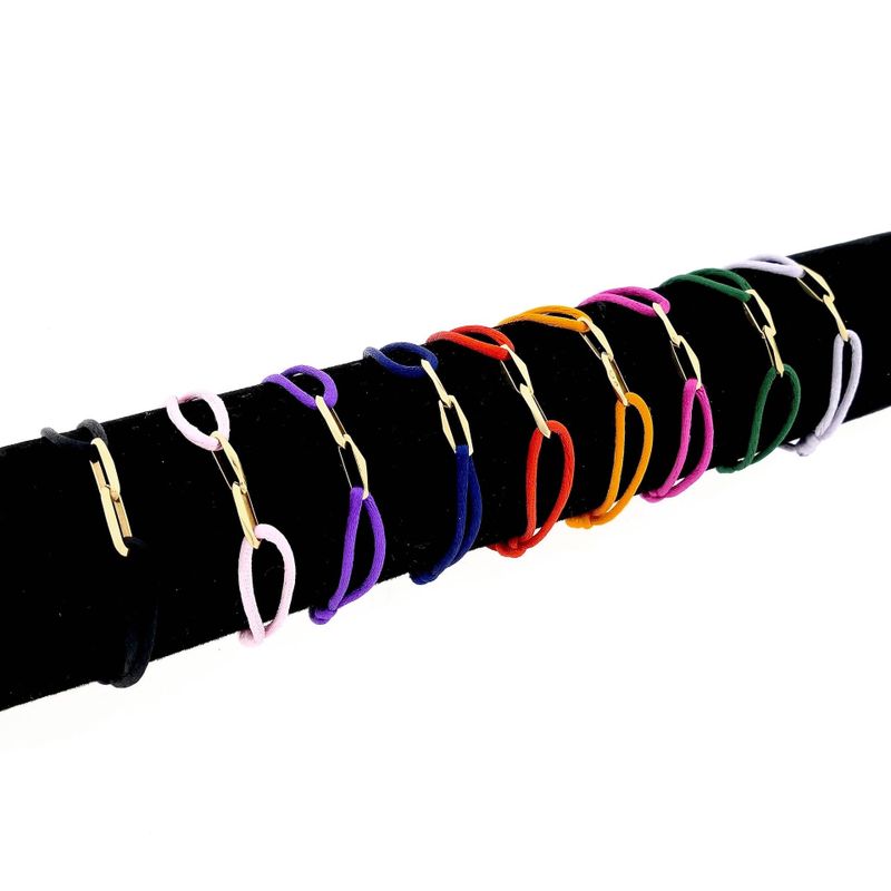 Image 8 of Forever Knots® Handmade Purple Satin Bracelet with Gold Link