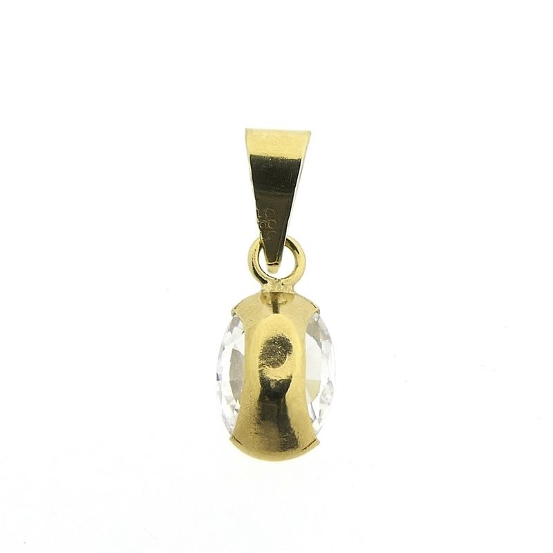 Image 6 of Gold solitaire pendant with zirconia