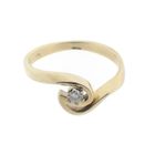 Image 9 of Gold solitaire ring with diamond; 0.07 ct.