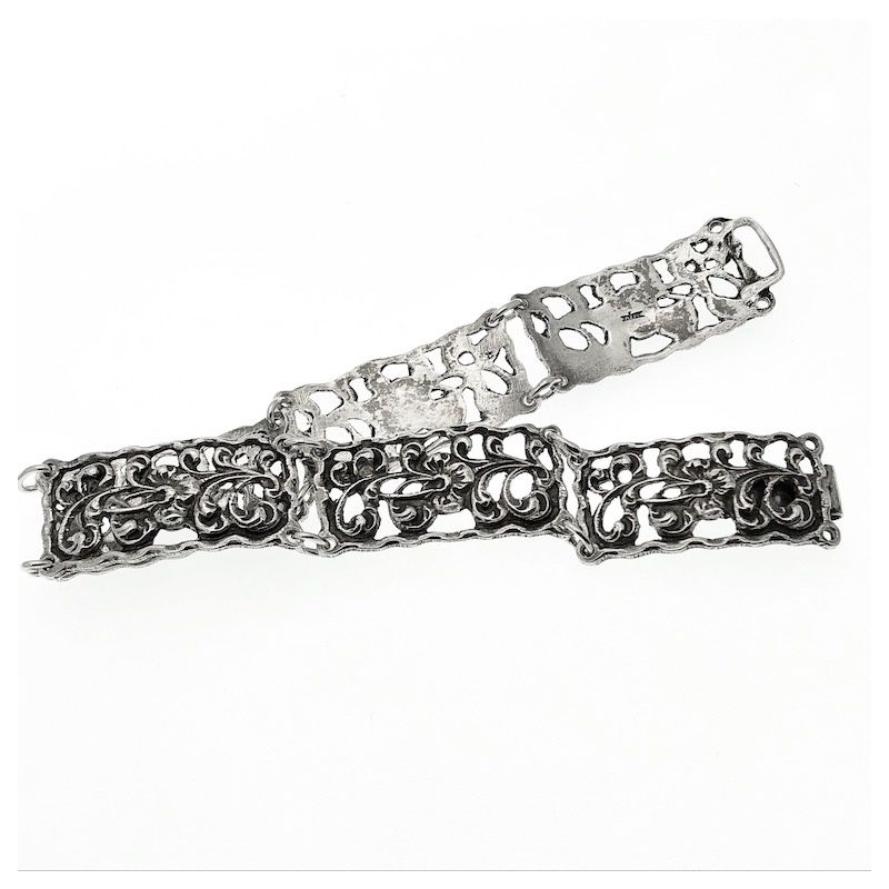 Image 3 of Silver bracelet with floral motif | 19 cm