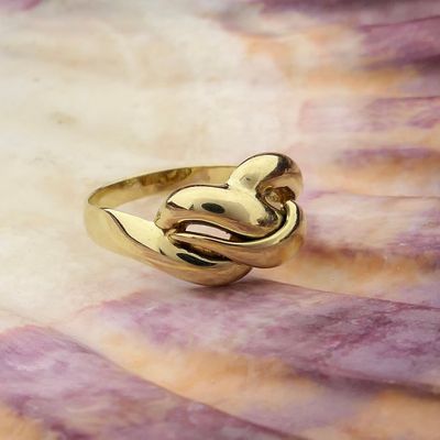 Image 2 of Gold ring with knotted design