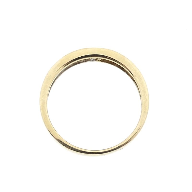 Image 3 of Two-tone gold solitaire ring with diamond; 0.03 ct.