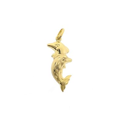 Double Dolphin Pendant; 9 Carat Image 1 of Double Dolphin Pendant; 9 Carat