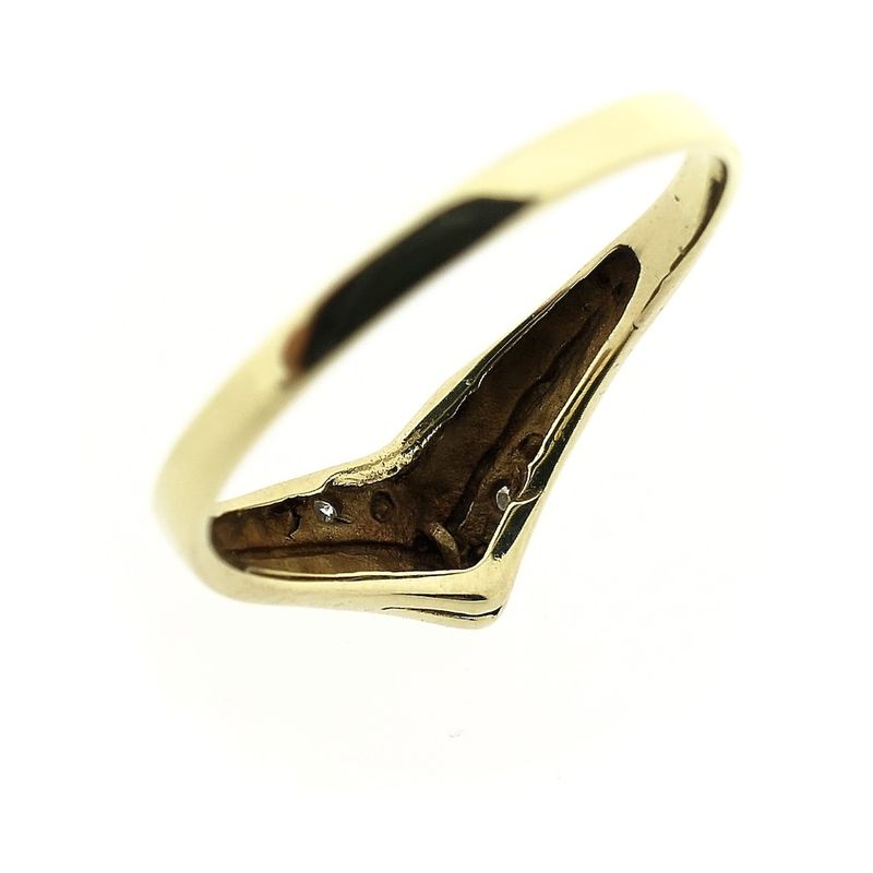 Image 6 of Gold V-shaped ring with diamond | 0.01 ct.