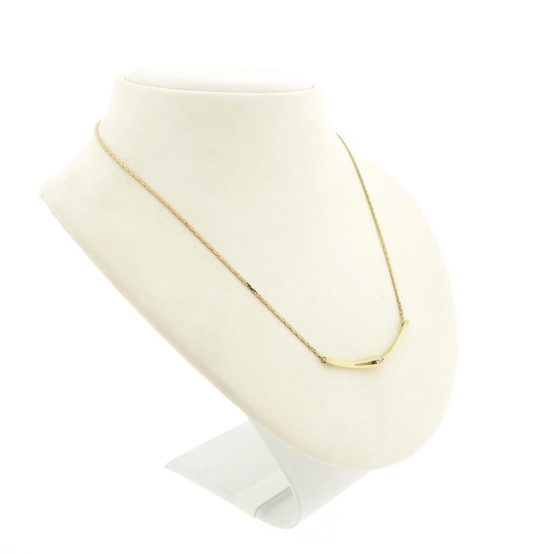 Image 3 of Gold cobra link necklace with fixed pendant | 41.5 cm