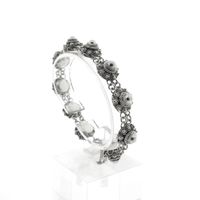 Vintage silver bracelet with Zeeland buttons | 18.5 cm