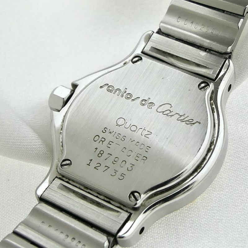 Image 13 of Cartier Santos Octagon 187903; Women's watch in 18k gold and steel