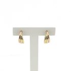 Image 1 of 18 ct. Tricolor gold semi-circular stud earrings