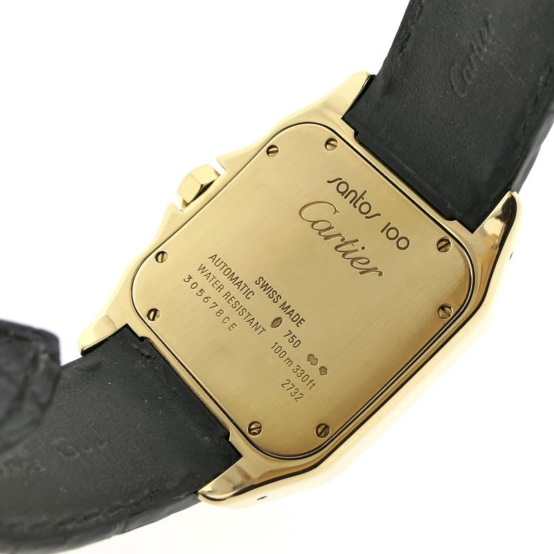 Image 13 of Cartier Santos 100 XL Automatic 2732 - W20071Y1; 18k gold watch with diamond setting