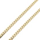 Afbeelding 6 van Gouden platte gourmetschakel ketting 
