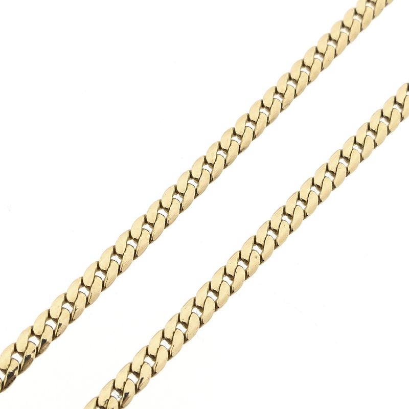 Afbeelding 6 van Gouden platte gourmetschakel ketting 