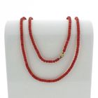 Image 1 of Blood coral bead necklace with gold clasp; Antique | 80 cm