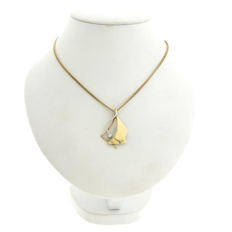 Image 5 of Two-tone abstract gold pendant