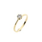 Image 1 of Golden solitaire ring with zirconia