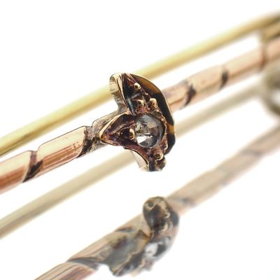 Image 2 of Antique rose gold brooch with diamond