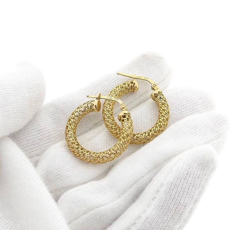 Image 6 of Gold earrings; Ø 23.5 mm