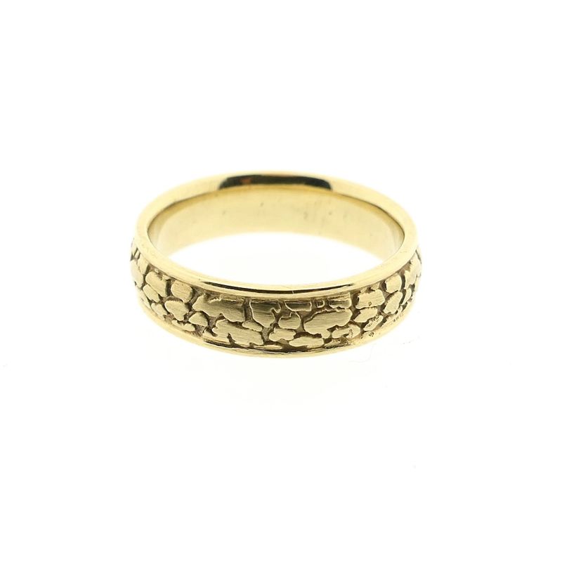 Image 3 of Men's Yellow Gold Nugget Pink Ring