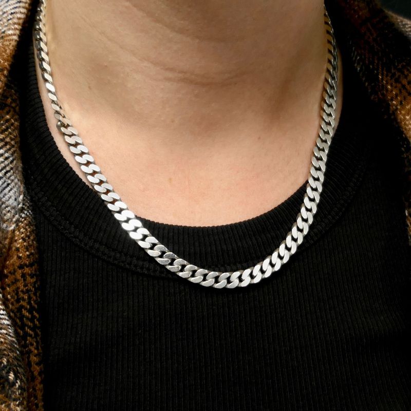 Image 10 of Sturdy Silver Gourmet Chain Necklace