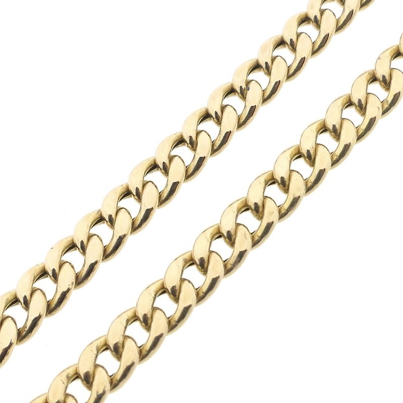 Image 7 of Gold gourmet link chain | 63 cm