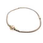 Image 1 of Pandora bracelet; Silver with gold clasp; Snake Chain | 20 cm