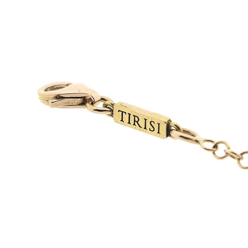 Image 11 of 18-karat gold jasseron necklace with a fixed rose quartz pendant; 38.5 cm - 43.5 cm | Tirisi