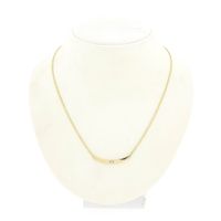 Gold cobra link necklace with 0.03 ct. diamond | 42.5 cm