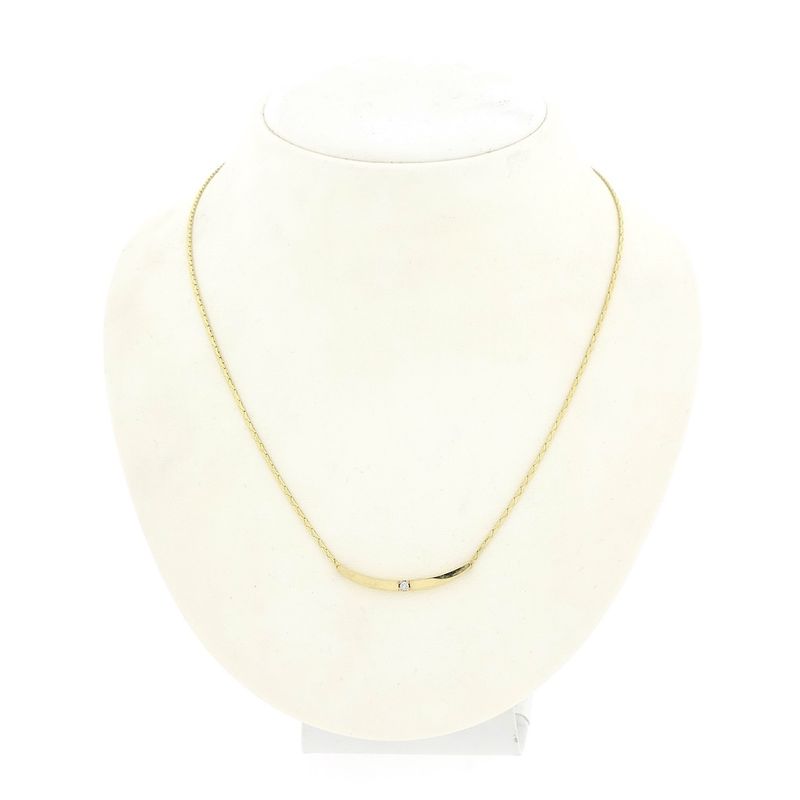 Image 1 of Gold cobra link necklace with 0.03 ct. diamond | 42.5 cm
